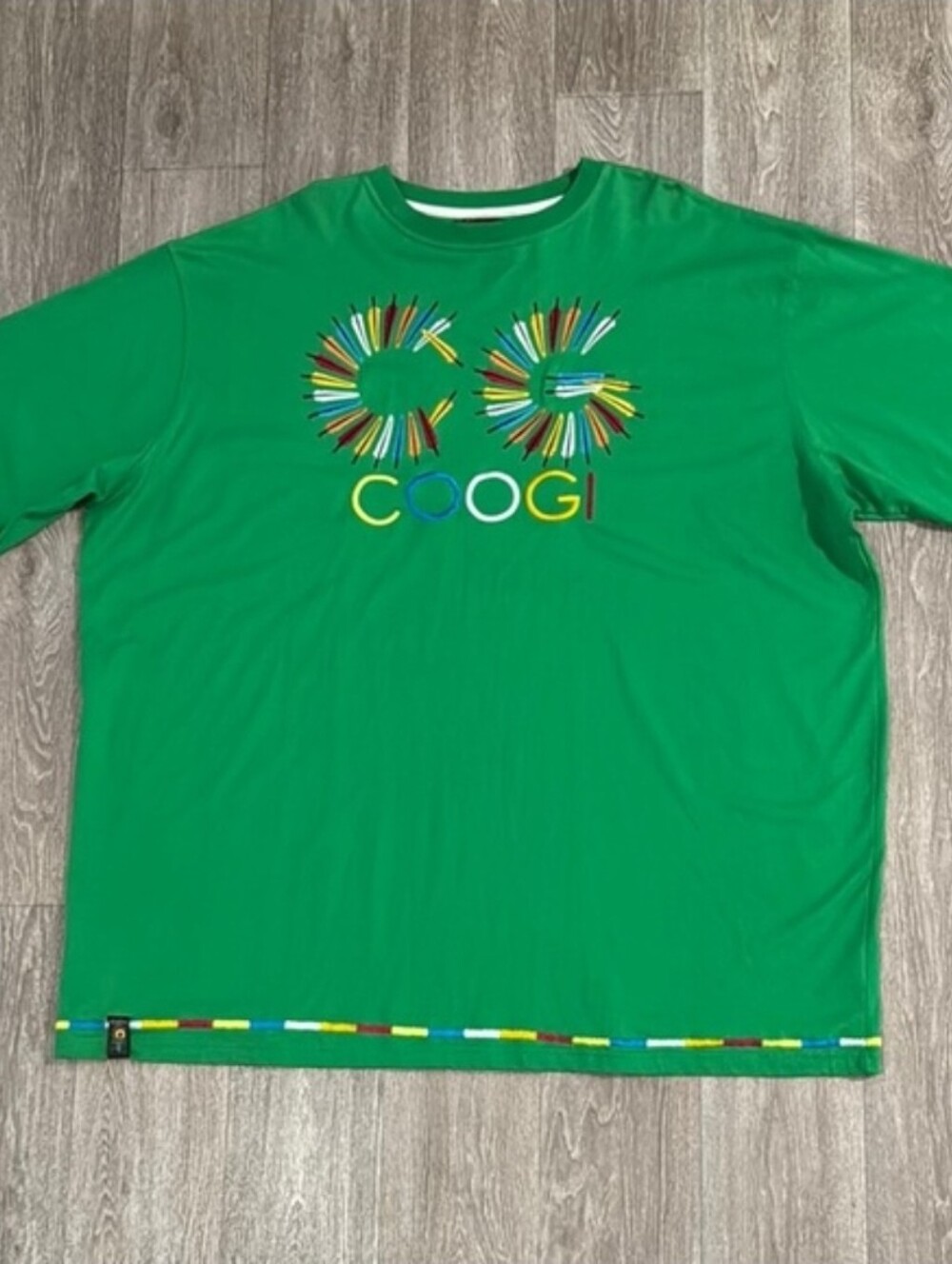 Coogi embroidered green t-shirt men’s sz 6XL.